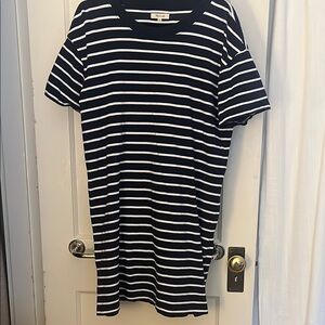 Navy and White Striped T-Shirt Dress